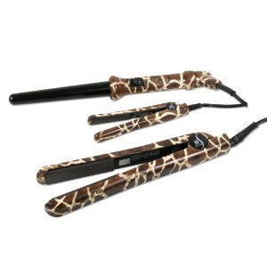 PROLISS Infusion Complete Hair Styling Gift Set - Flat Iron, Curling Iron & Mini Iron (Giraffe Print) for Salon-Quality Styling at Home - Perfect for Travel, Weddings & Daily Hair Care