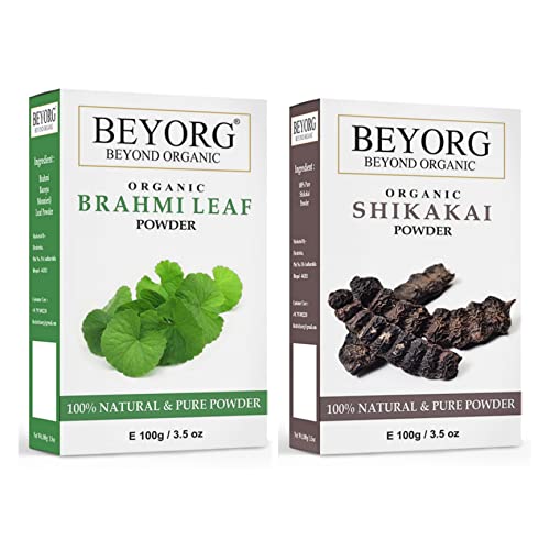 Organic Brahmi Powder & Shikakai Powder for Hair Growth - Natural Ayurvedic Hair Conditioner for Smooth, Shiny & Strong Hair - Perfect for DIY Hair Masks & Scalp Treatments at Home