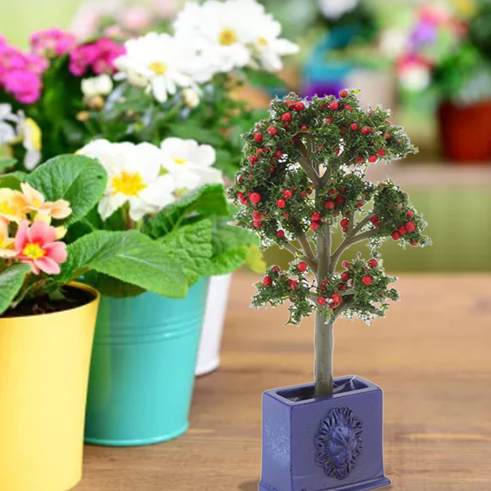 1:12 Scale Miniature Dollhouse Plants - 3PCS Artificial Fruit Tree Model for Dollhouse Decoration | Perfect for DIY Miniature Scenes, Fairy Gardens & Collectible Displays