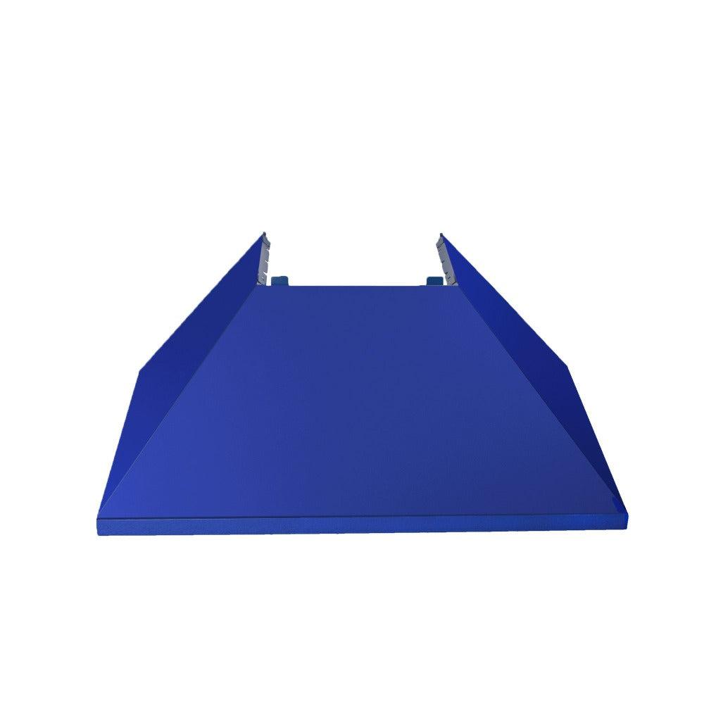 ZLINE 36 Inch Stainless Steel Wall Mount Range Hood - Satin Finish with Blue Matte Shell (8654BM 36) | Powerful Ducted Ventilation for Kitchen | Perfect for Modern Home Cooking & Smoke Removal