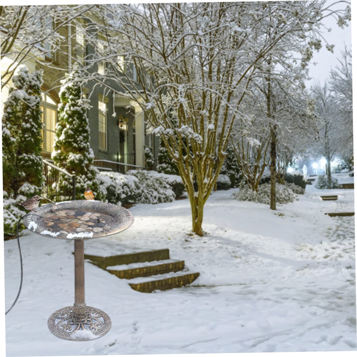 Gcroet Thermostatically Controlled Bird Bath Heater Deicer - Winter-Proof Birdbath Warmer for Outdoor Use - Perfect for Gardens, Patios & Backyards to Attract Birds in Cold Weather