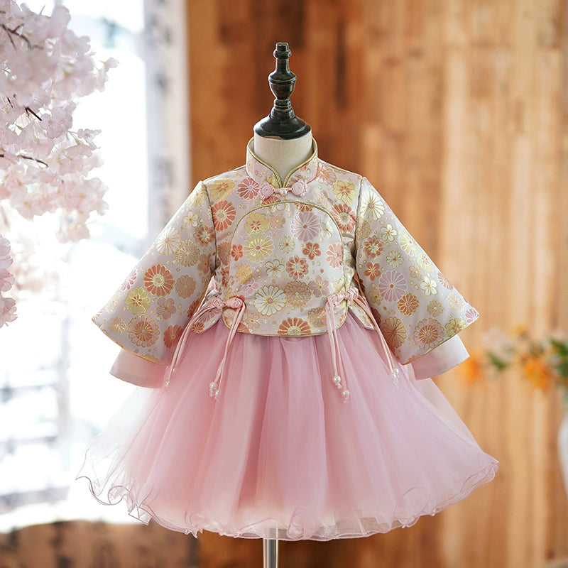 Chinese New Year Cheongsam Dress for Girls - Traditional Kids' Party Outfit for Festivals, Birthday Celebrations & Cultural Events
