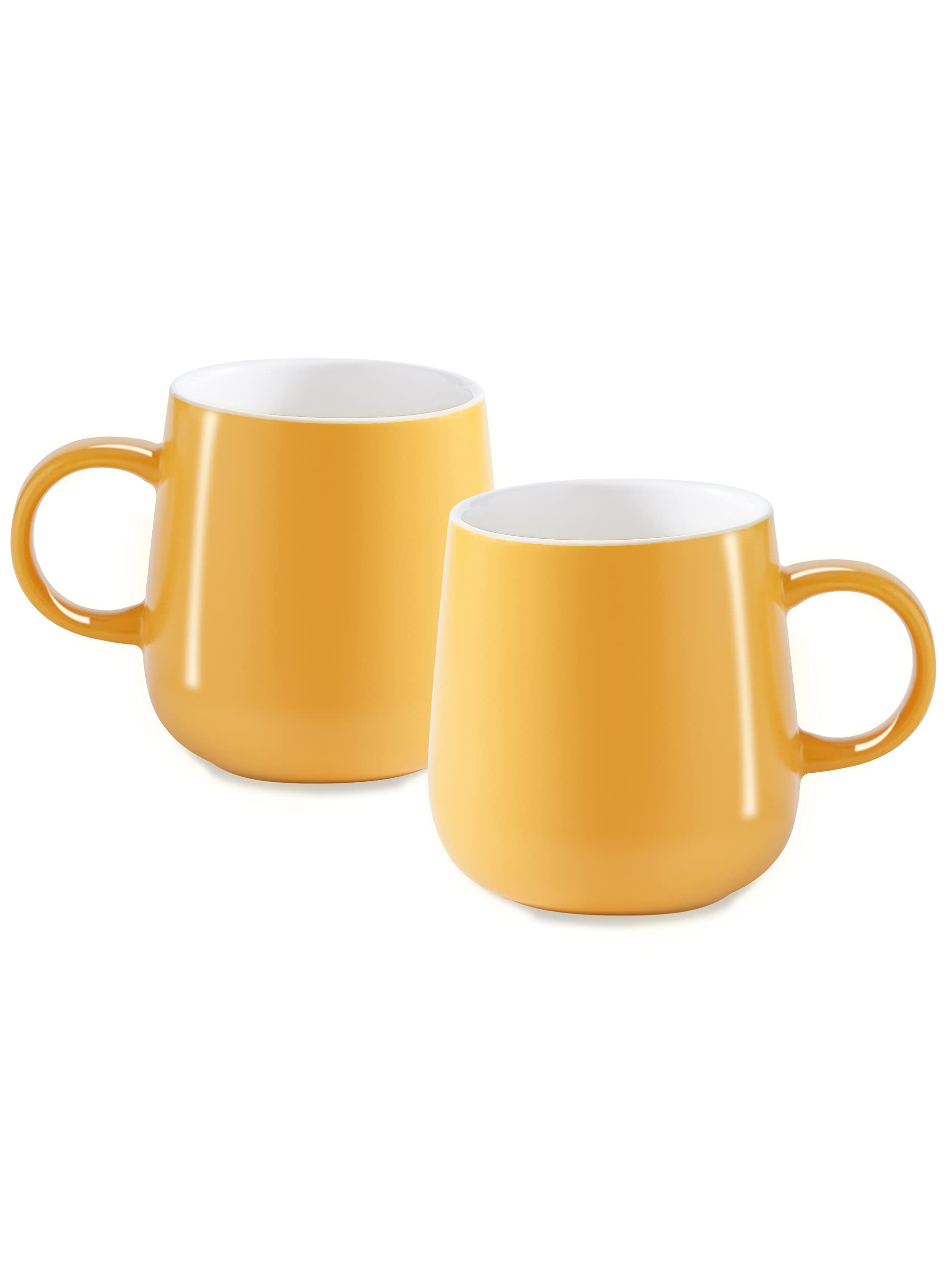 12oz Yellow Ceramic Coffee Mugs - Set of 2 for Home & Office
