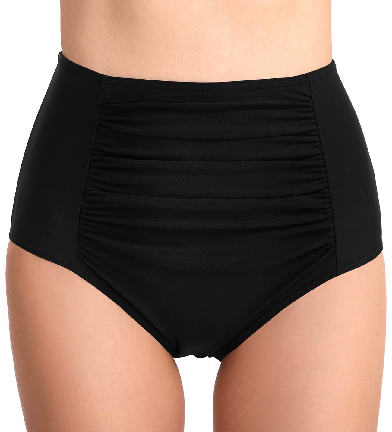 Vogueric Women's High Waisted Bikini Bottom - Tummy Control Swim Shorts with Ruched Design | Perfect for Beach, Pool & Summer Vacation
