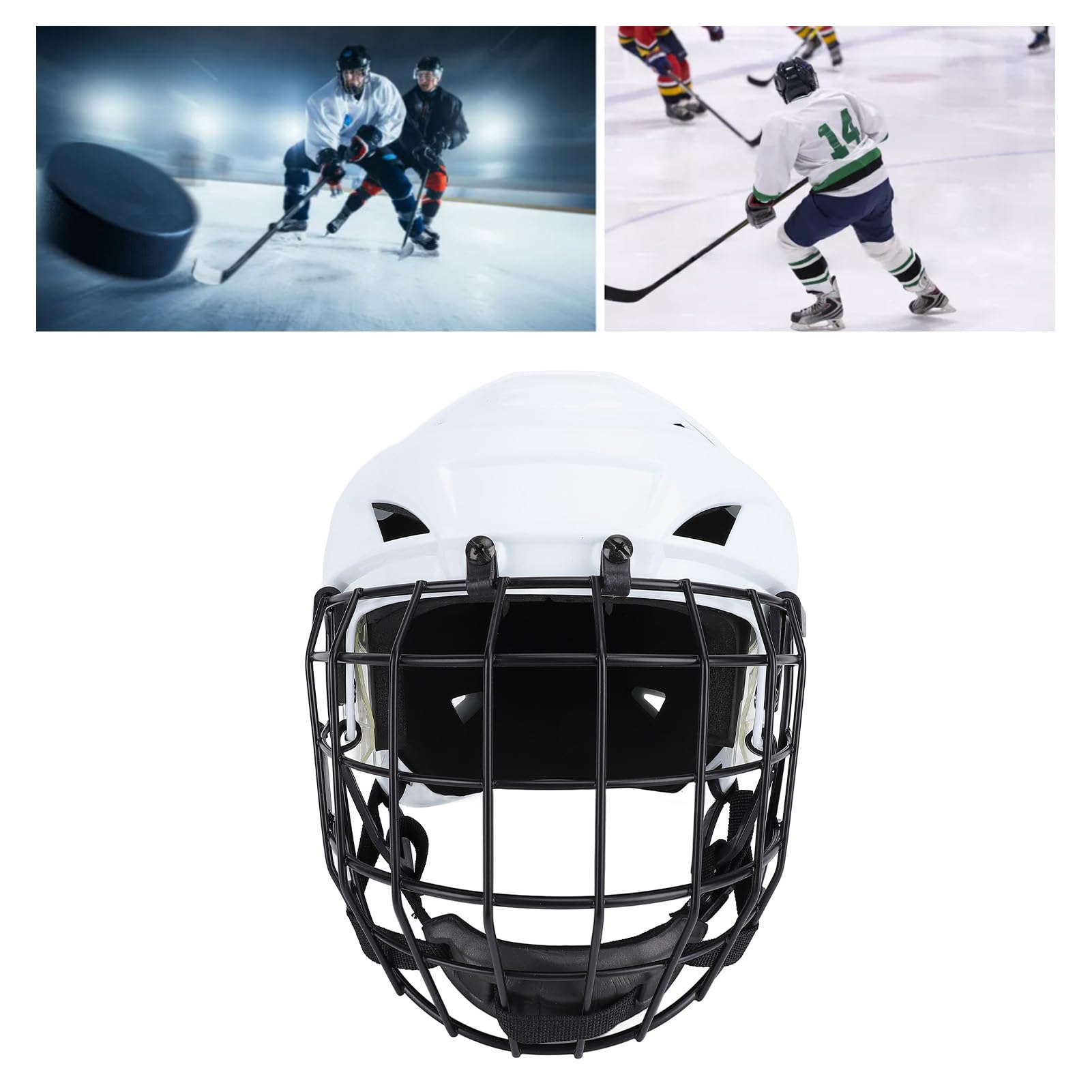 Youth Ice Hockey Helmet with Face Mask Cage - Protective Hockey Gear for Roller & Ice Hockey - Enhanced Visibility & Safety - Perfect for Games, Practice & Training Sessions