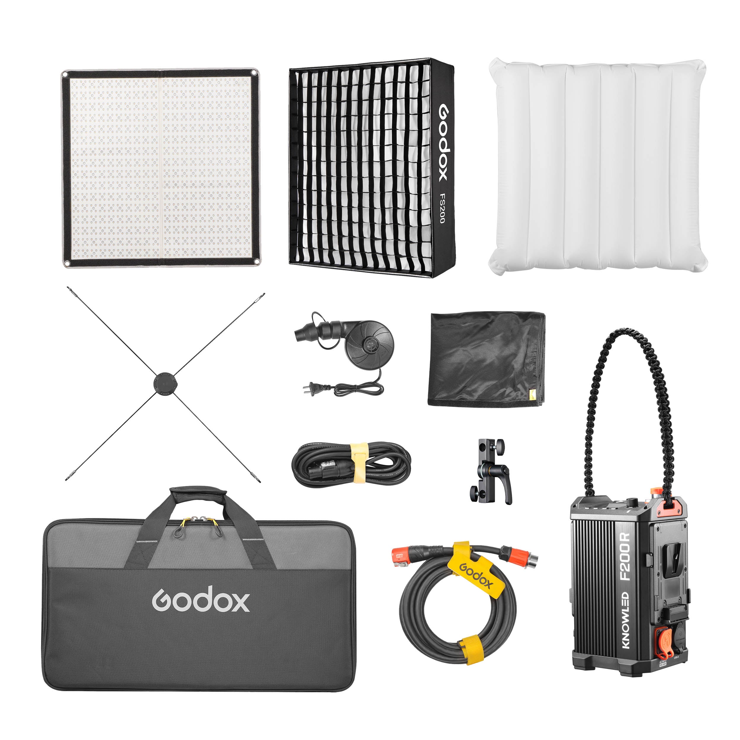 KNOWLED F200R K2 2x2 Feet IP54 Waterproof Flexible RGB LED Panel with Softbox Kit - Professional Cine Lighting for Photography, Videography & Studio Use
