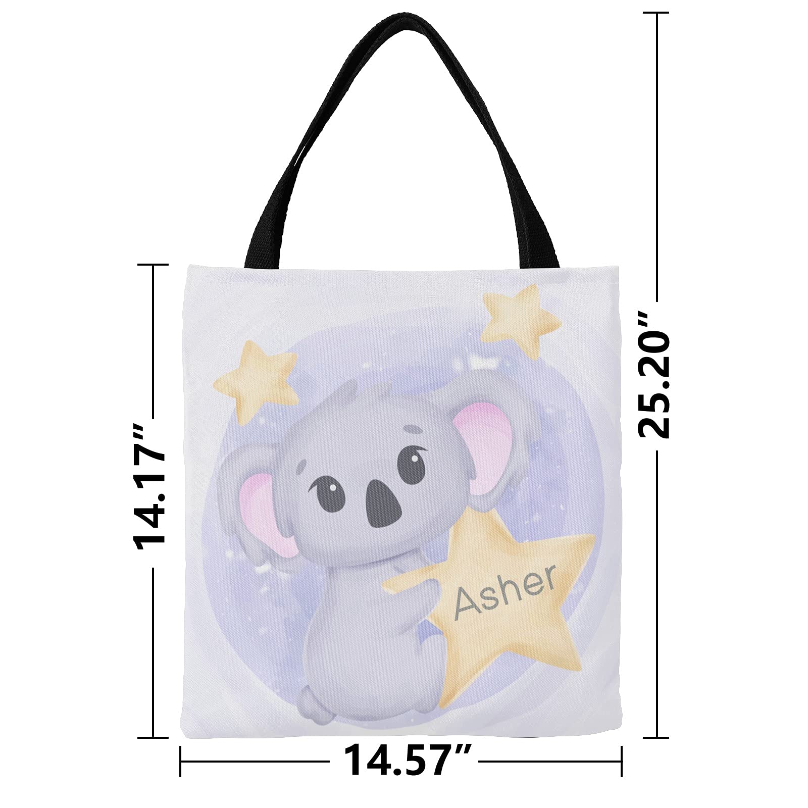 Personalized Woodland Forest Animals Canvas Tote Bags for Kids - Eco-Friendly Reusable Shopping Bags for School, Travel & Daily Use - Perfect Gift for Boys & Girls