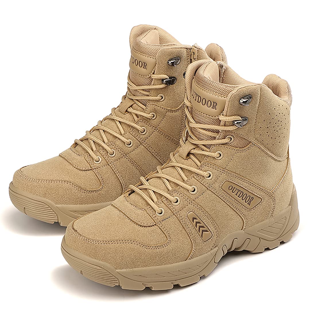 Men's Tactical Combat Boots - Lightweight Hiking Boots for Outdoor Sports, High-Top Breathable Military Boots - Perfect for Hiking, Camping & Outdoor Adventures
