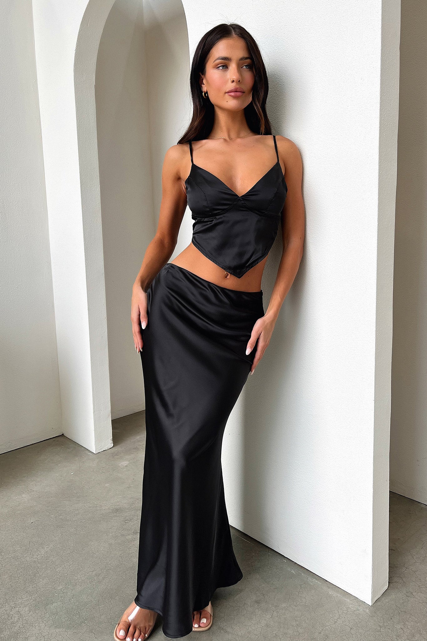 Adira Maxi Skirt for Women - Flowy Black Long Skirt with Elastic Waist | Perfect for Summer, Beach, Boho Outfits & Casual Wear