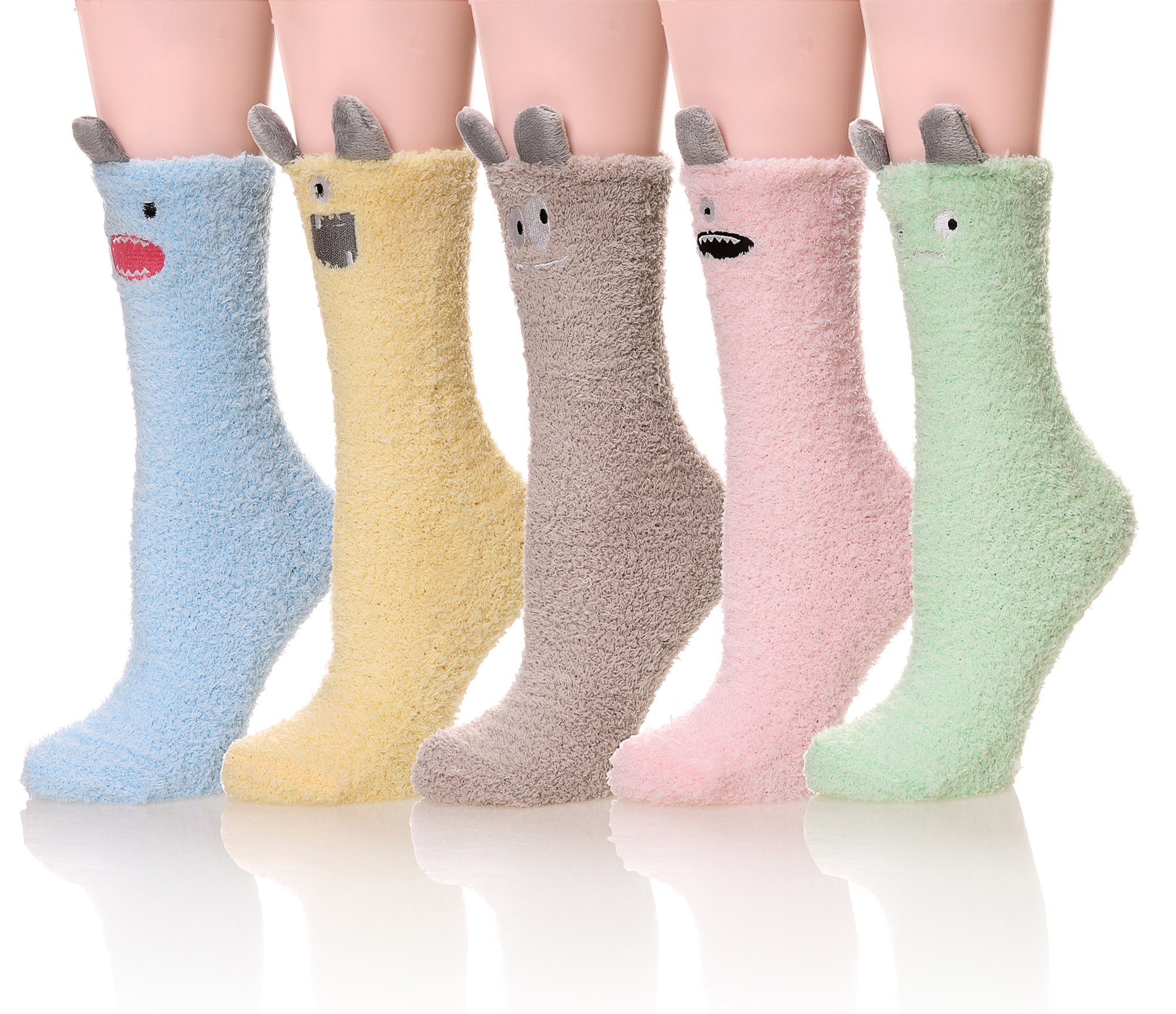 Women's Soft Cute Animal Print Microfiber Slipper Socks - Cozy Fuzzy Warm Winter House Socks for Women - Perfect for Lounging, Relaxing at Home & Cold Weather Comfort