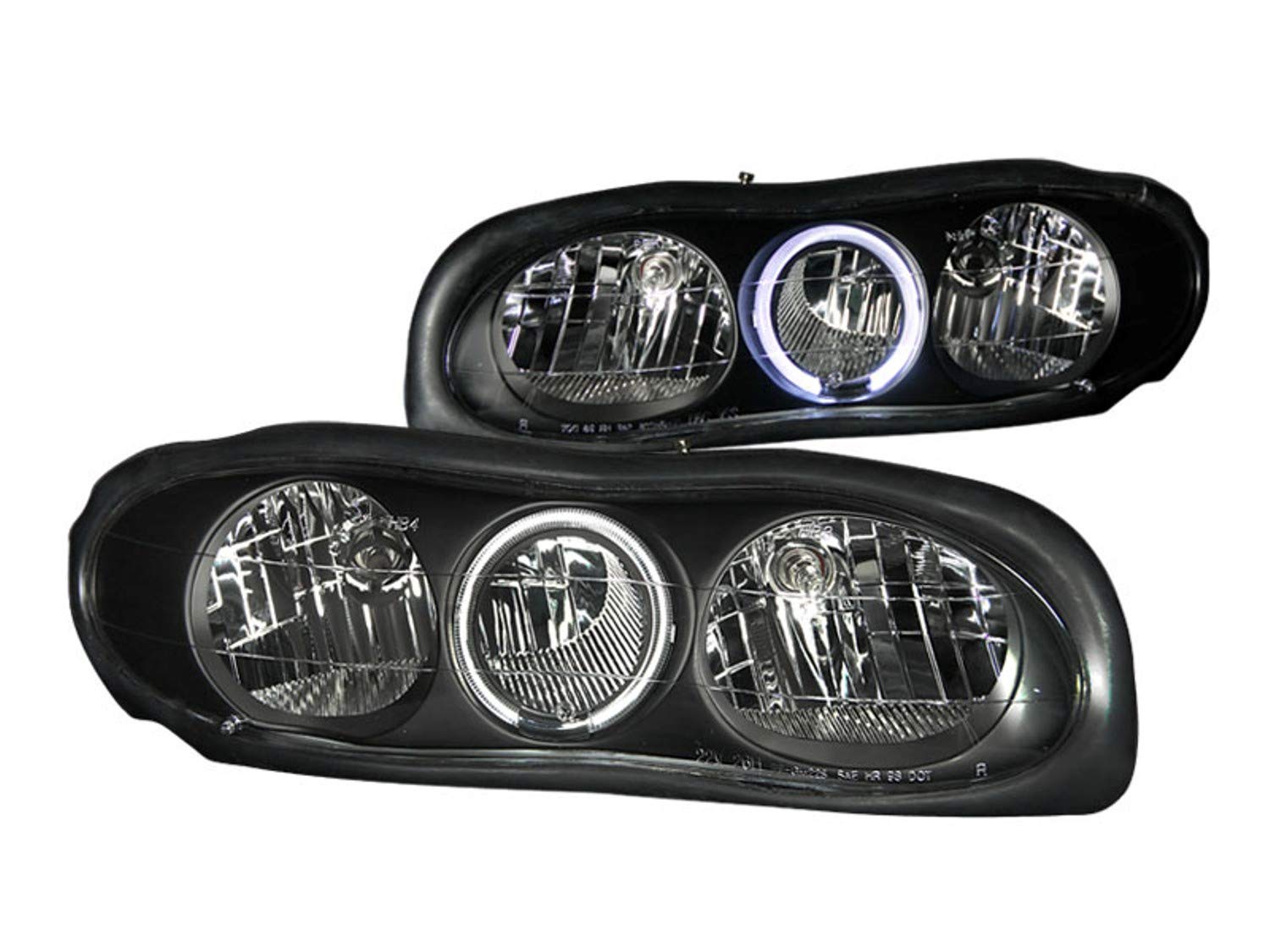 Anzo USA 121024 Chevrolet Camaro Halo Black Headlight Assembly Pair - Replacement Headlights for 2010-2015 Camaro - Durable LED Halo Rings & Black Housing - Perfect for Night Driving & Car Upgrades