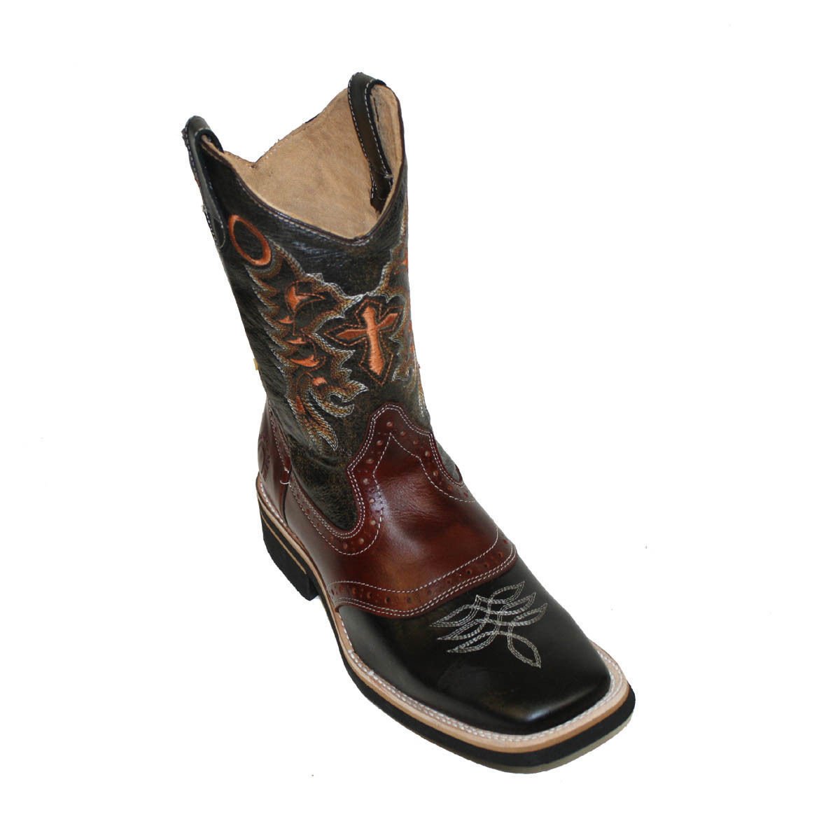 Authentic Men's Cowhide Leather Cowboy Boots - Square Toe Western Boots for Rodeo, Country Dancing & Outdoor Adventures