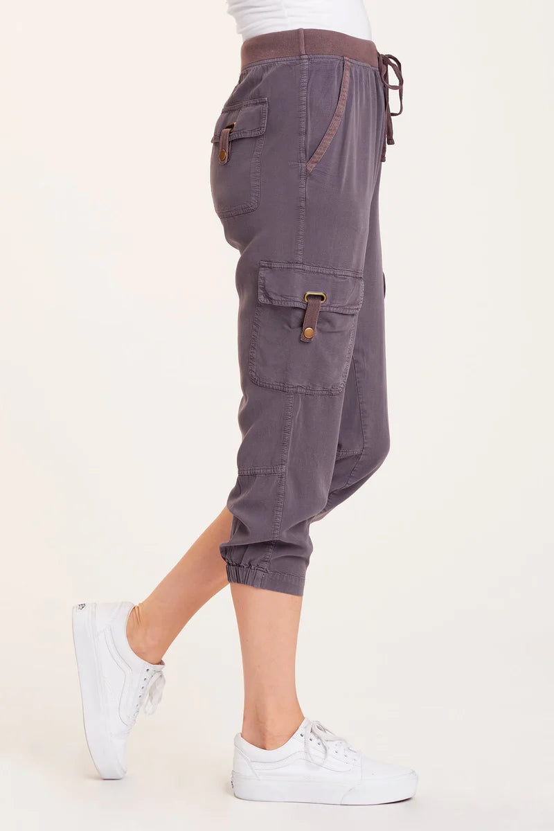Fenton Crop Pant - Griffin Pigment Washed Women's High Waisted Casual Pants for Work, Travel & Everyday Wear