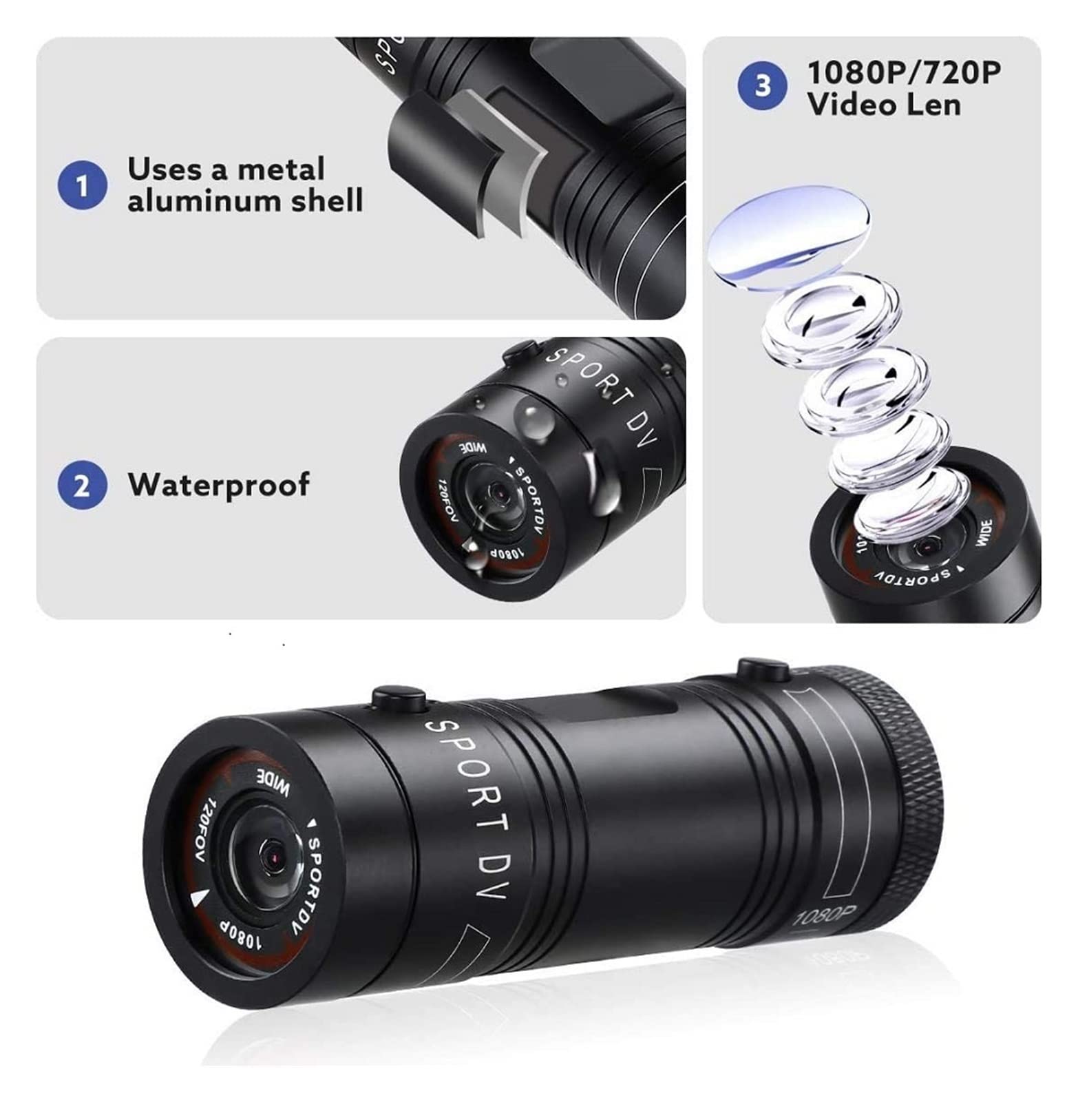Mini Hunting Camera - FHD Waterproof Gun Mount Action Cam for Outdoor Hunting & Shooting | Perfect for Wildlife Tracking, Hunting Adventures & Tactical Training