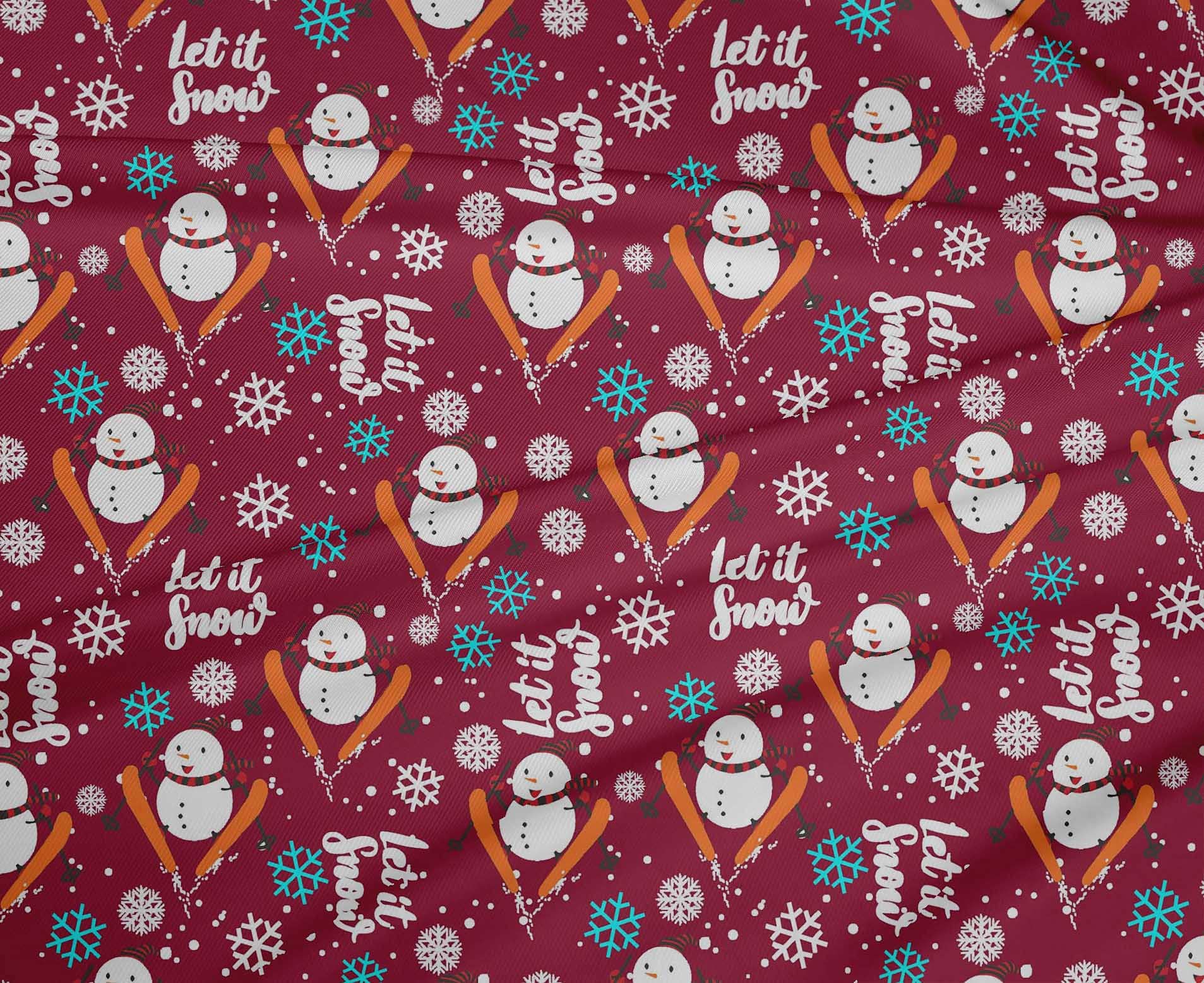 oneOone Polyester Spandex Bright Crimson Red Fabric - Christmas Dress Material, 56 Inch Wide Printed Fabric by The Yard - Perfect for Holiday Dresses, Costumes & DIY Crafts