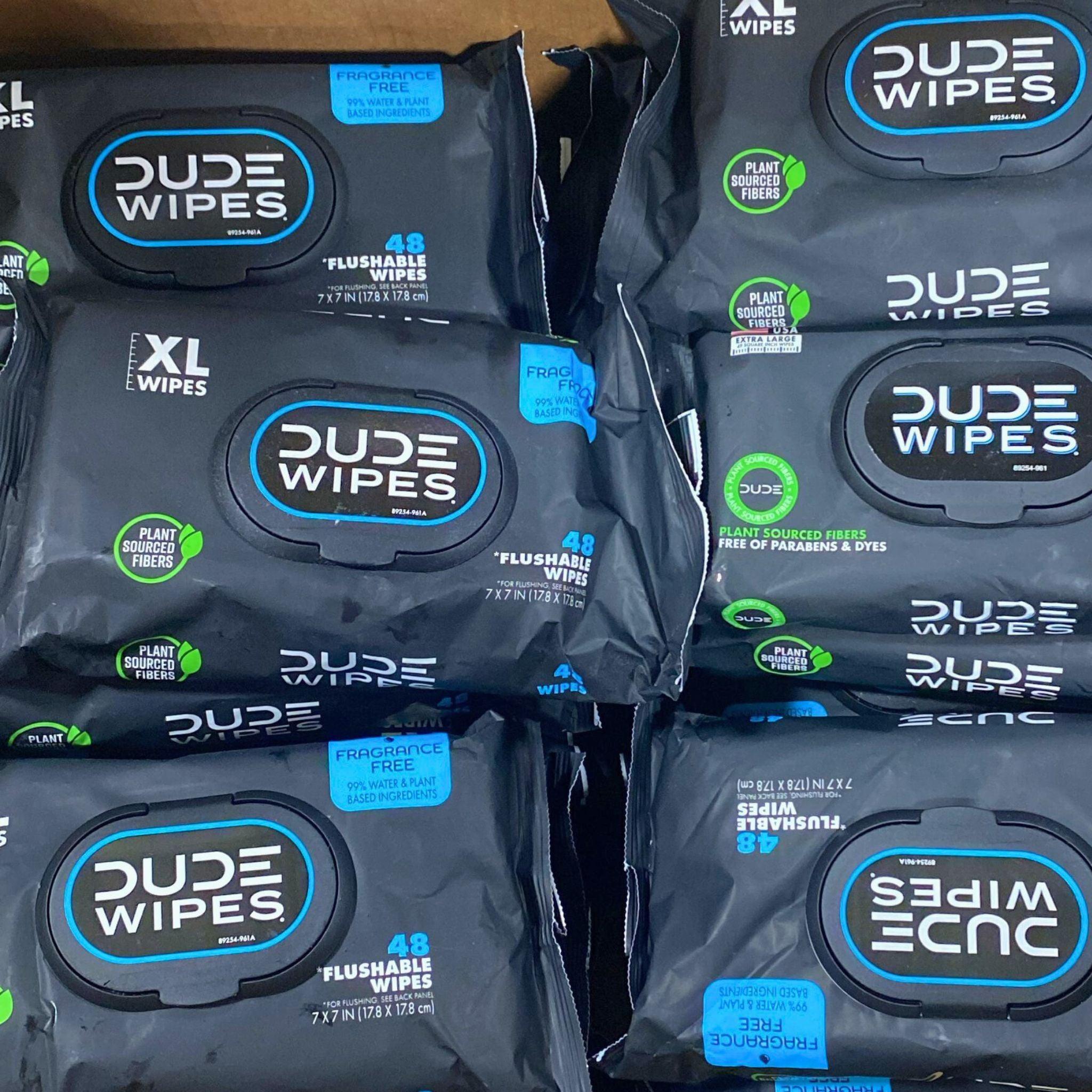 Dude Wipes XL Fragrance-Free Flushable Wipes - 30 Count Pack | Gentle & Strong for Men's Hygiene, Camping, Travel & Gym Use