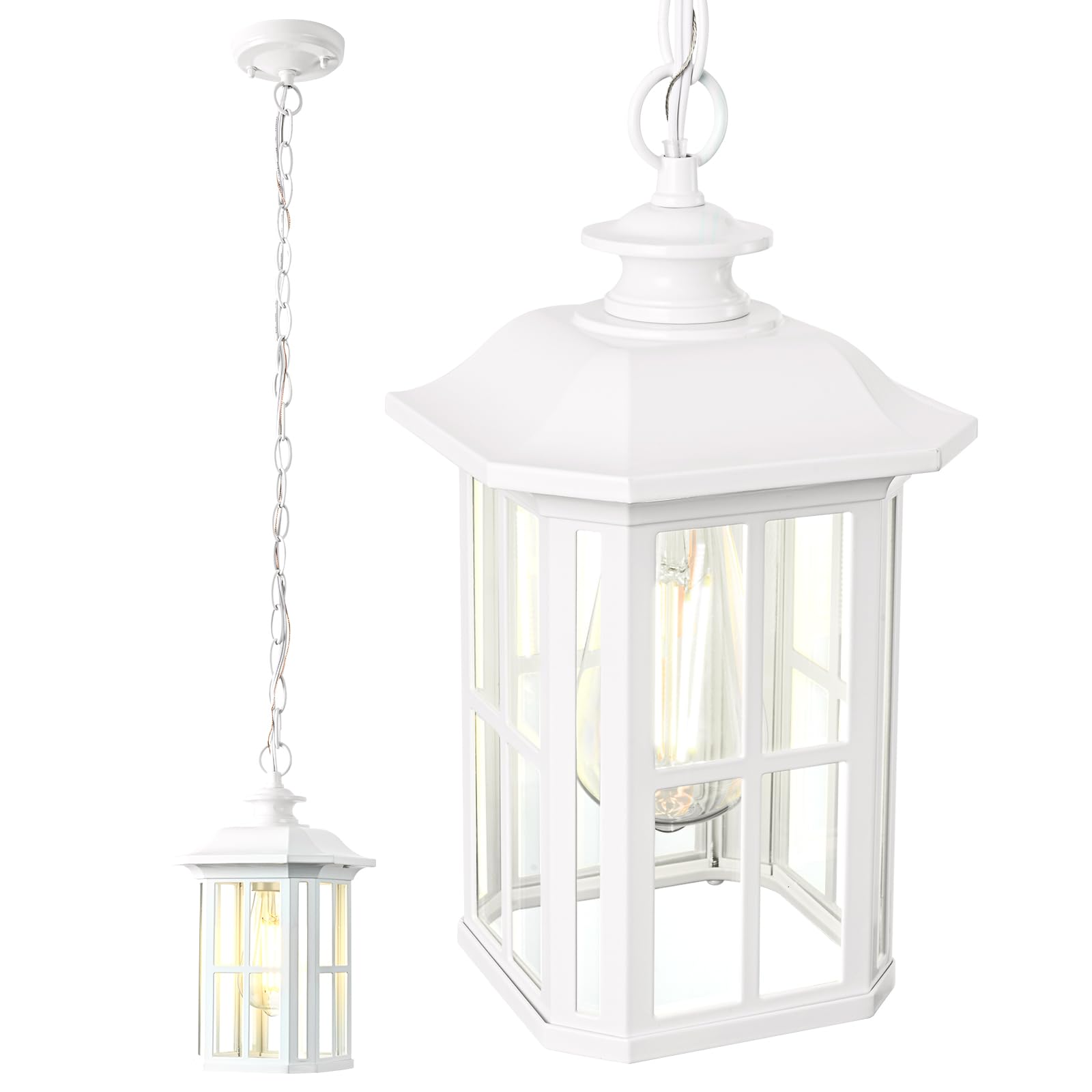 Waterproof Aluminum Outdoor Pendant Lights - Hanging Chandelier for Porch, Patio & Doorway - Weatherproof Lighting for Outdoor Decor & Ambiance