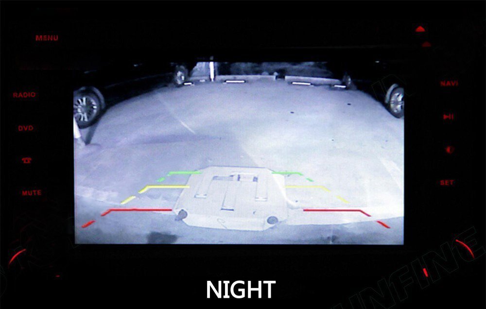 KUNFINE Universal Rear View Backup Camera with 4 LED Lights, RCA Night Vision, IP67 Waterproof - Perfect for Parking Assistance & Safe Reversing in Cars, Trucks, SUVs