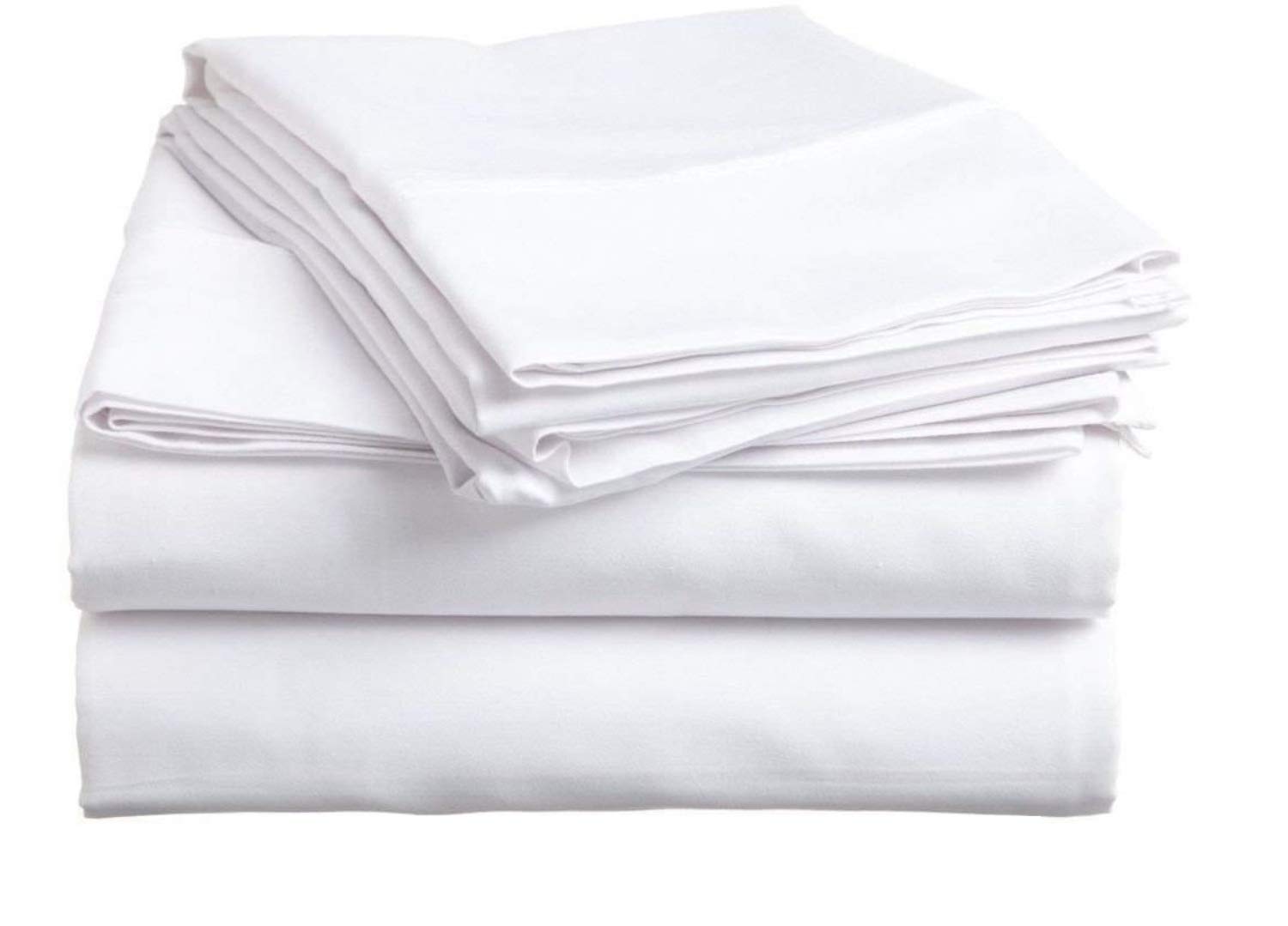 Premium 600 TC Long Staple Cotton Sheet Set - 4pc Breathable Cooling Bedding for Deep Pocket Mattress - White Solid for Comfortable Sleep