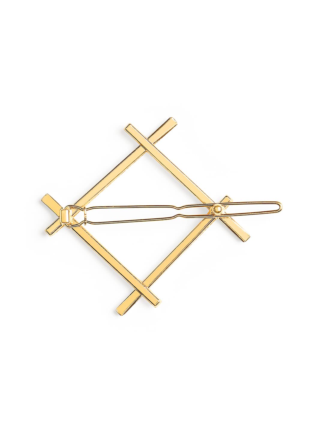 Stylish Gold Tone Square Geometric Hair Clip for Women & Girls - Hair Pin & Clamps for Parties, Weddings & Everyday Wear