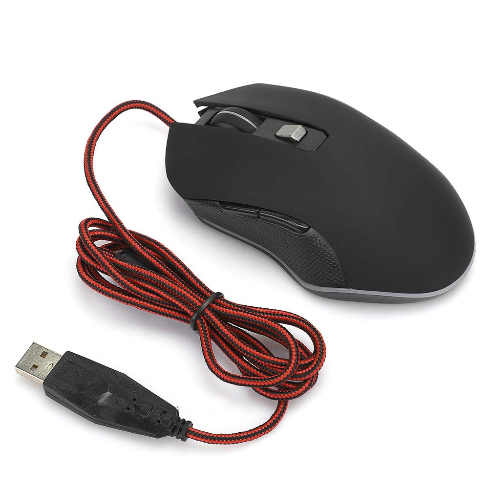 Fasient1 Wired Gaming Mouse USB - 8 Programmable Buttons, Mechanical Switches, 3200 DPI, RGB Breathing Light - Ergonomic PC Gaming Mouse for Laptop & Desktop (Black) - Perfect for FPS, MOBA & MMO Games