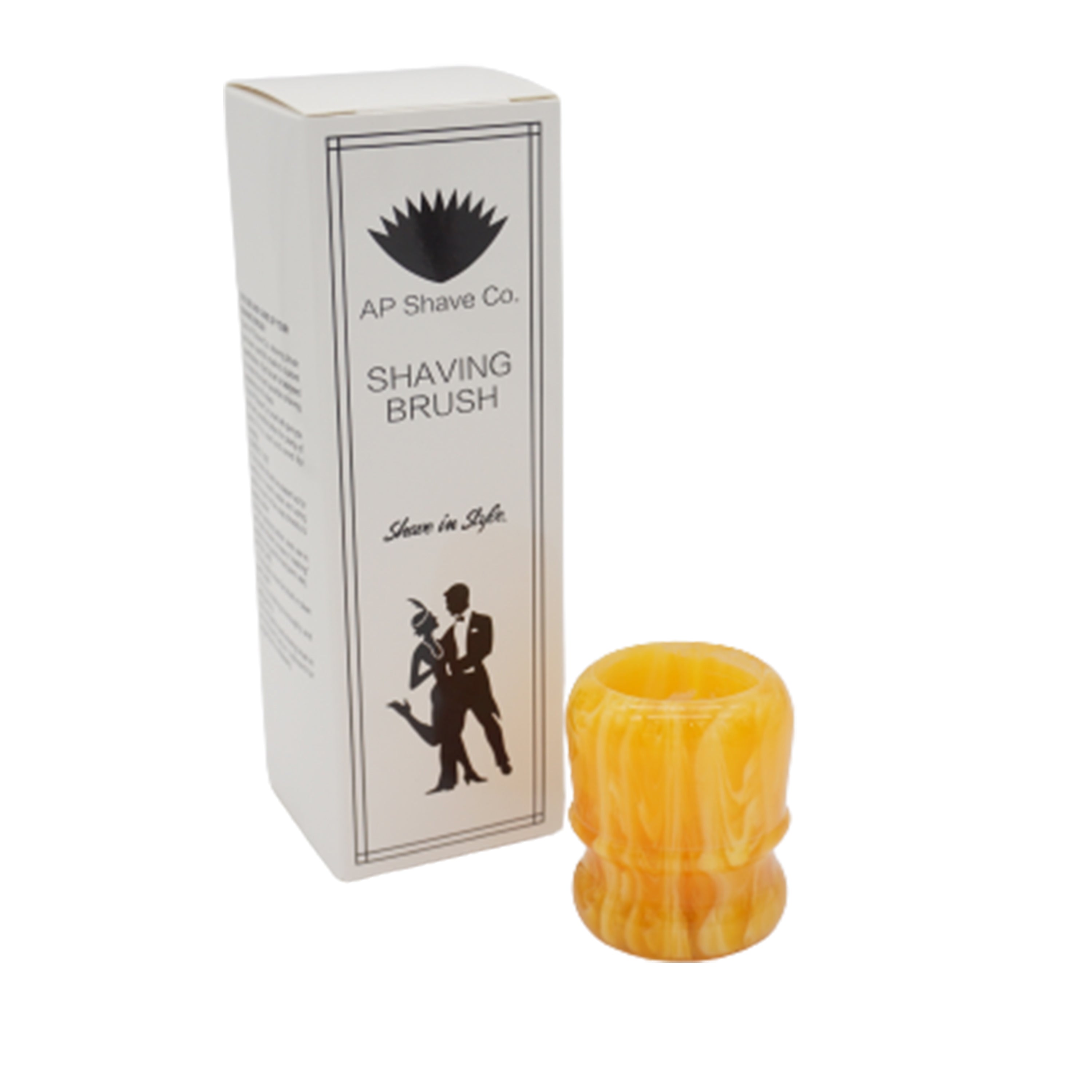 Premium Amber Handcrafted Shaving Brush Handle - Fits 24mm & 26mm Knots - Perfect for Wet Shaving & Grooming Gifts for Men