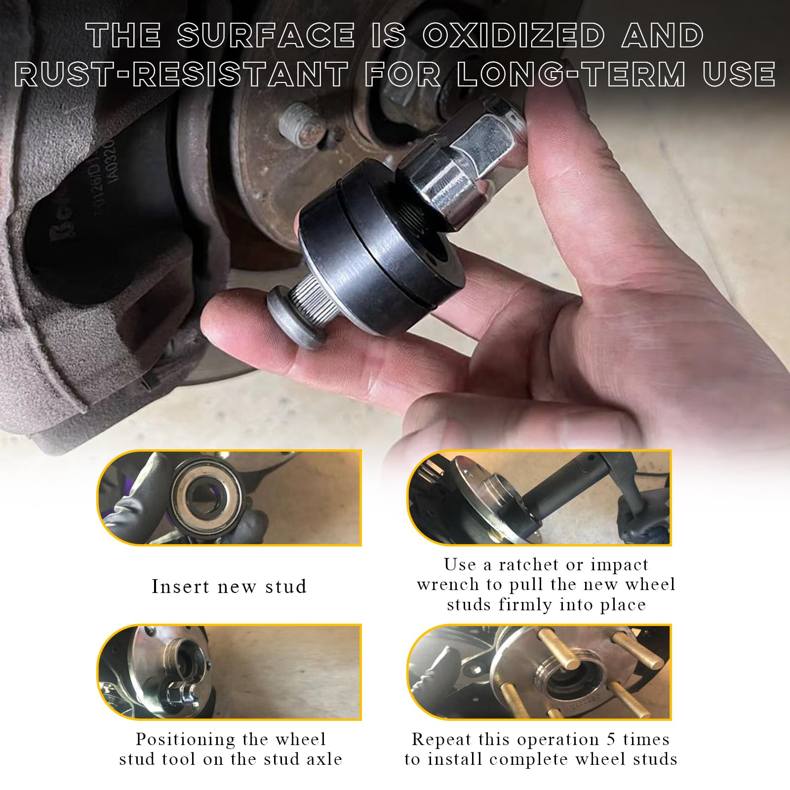 22800 Wheel Stud Installer Tool - Heavy Duty Automotive Wheel Stud Installation Kit for Most Cars & Light-Duty Trucks - Perfect for DIY Repairs, Tire Changes & Auto Maintenance