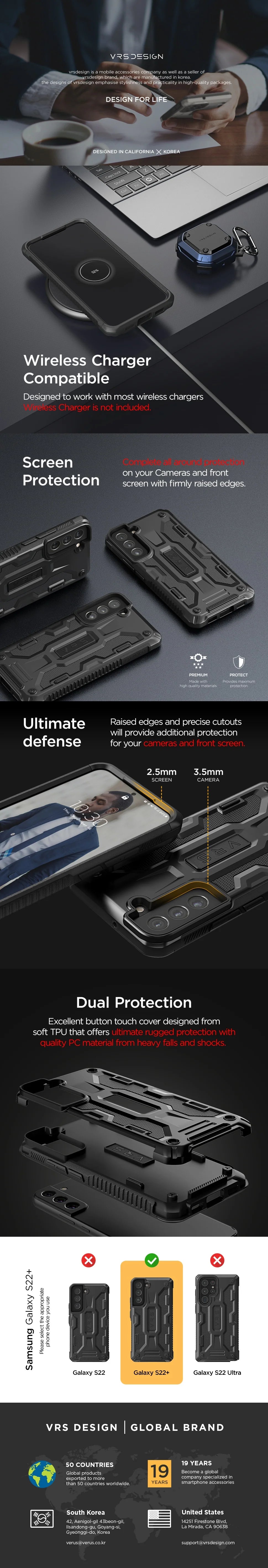 Terra Guard Galaxy S22 Plus Case - Shockproof & Slim Protective Cover for Samsung Galaxy S22 Plus - Perfect for Outdoor Activities, Travel & Daily Use