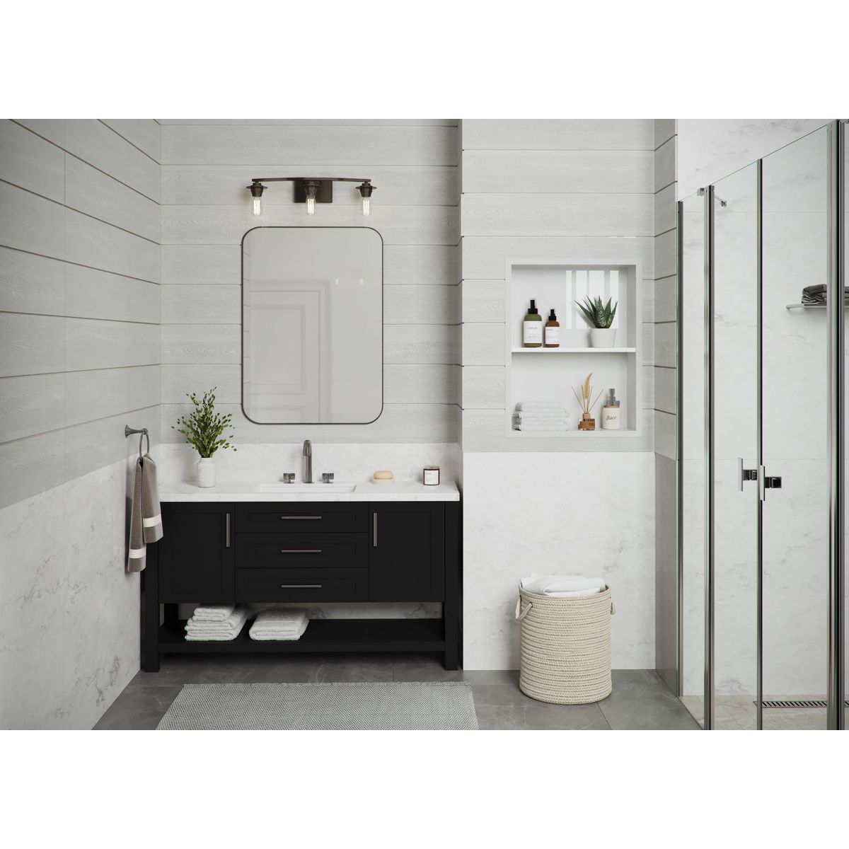 Modern 3-Light Bathroom Vanity Light Fixture - Elegant Dimmable LED Lighting for Bathroom, Powder Room & Dressing Area