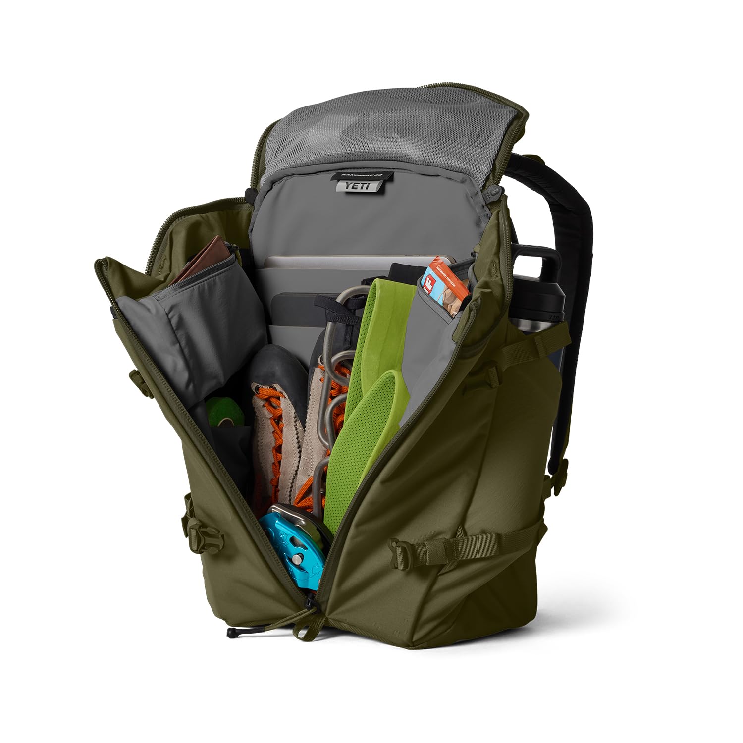 YETI Ranchero Backpack 22L - Durable All-Day Utility Pack for Hiking, Camping & Travel | Structured Olive Backpack for Outdoor Adventures & Daily Commute