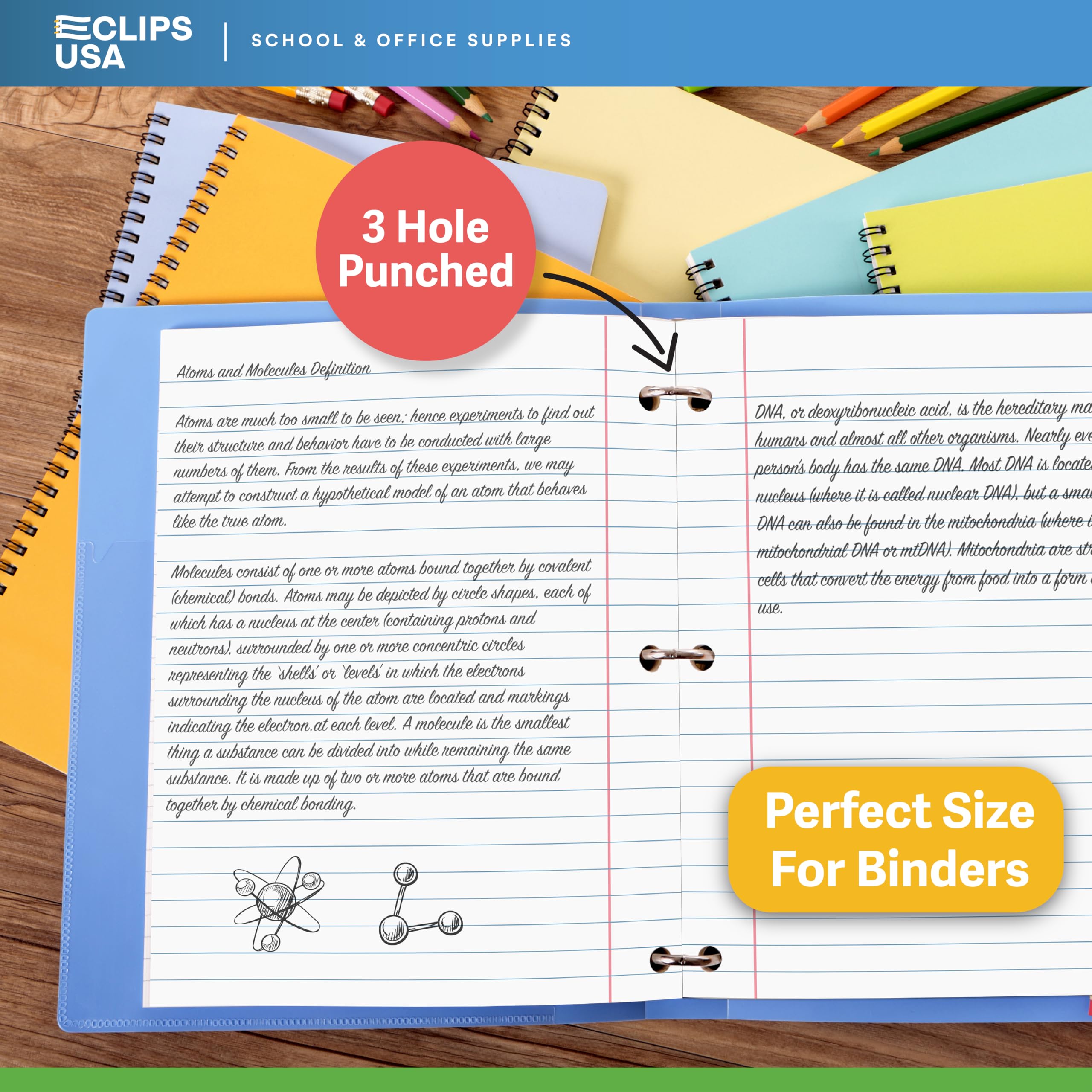 Wide Ruled Loose Leaf Notebook Paper - 10.5