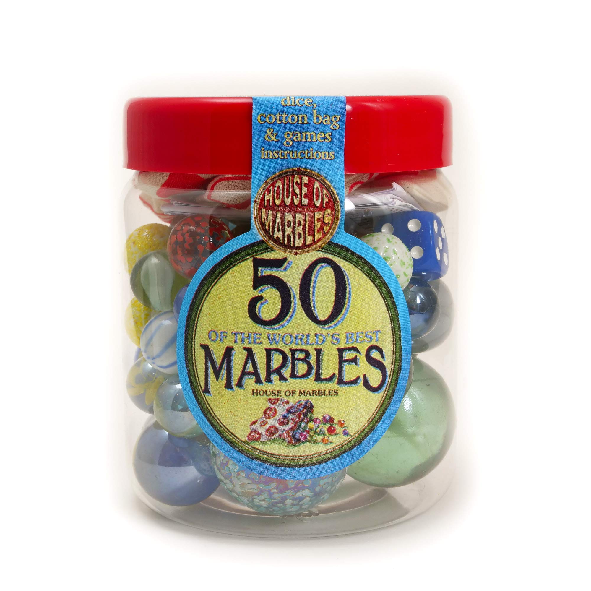 50 Premium Glass Marbles for Kids - Classic Collectible Toy for Games, Decor, and Stress Relief - Bulk Pack for Play, Gifts, and DIY Crafts