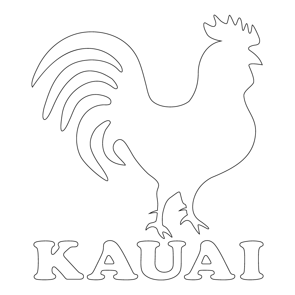 165 Kauai Rooster Sticker 5x5 Inches - Waterproof Vinyl Decal for Laptops, Cars, Windows - Hawaiian Chicken Design for Home & Office Decor
