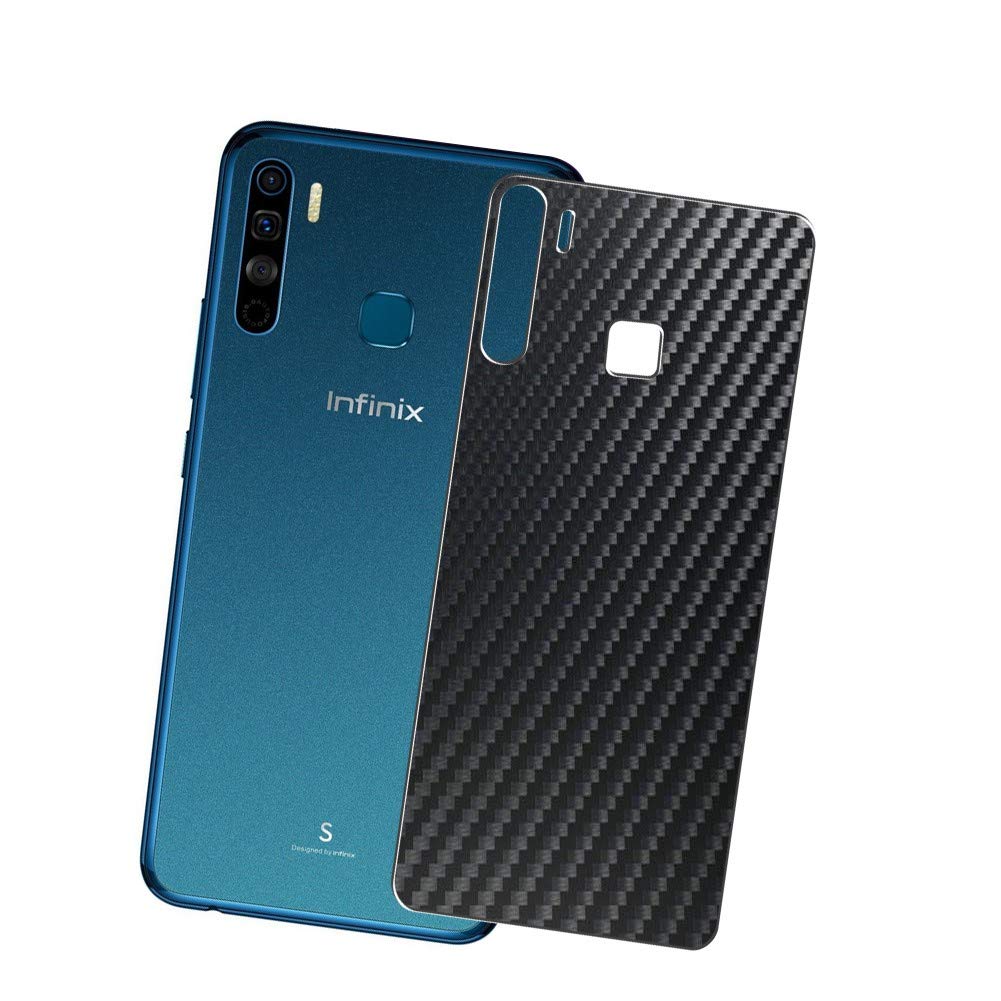 2 Pack Matte Black Carbon TPU Back Screen Protector Film for Infinix S5 Lite - Anti-Scratch & Anti-Fingerprint Protection - Perfect for Daily Use, Gaming & Outdoor Activities