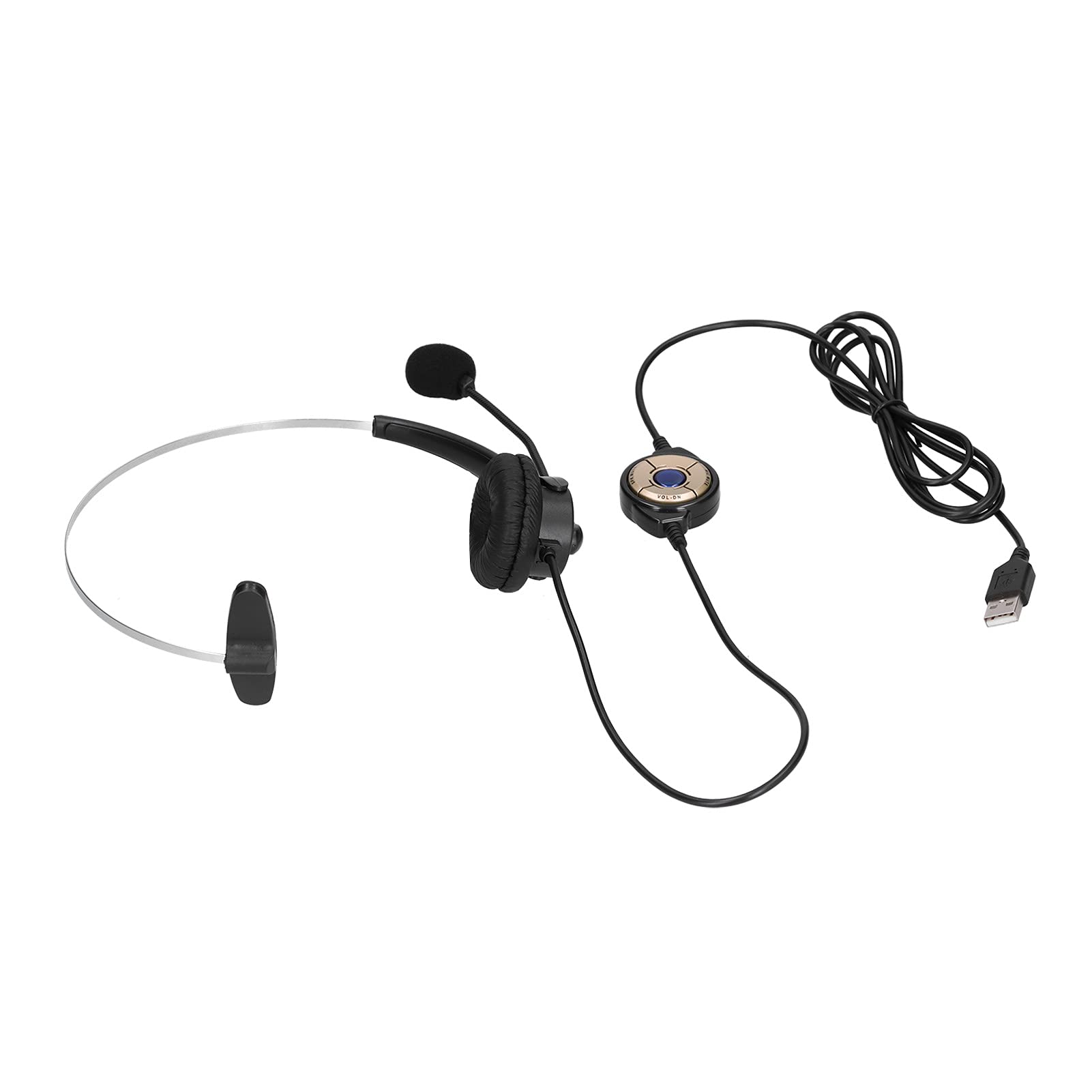 SOFW Single-Sided USB Wired Headset with Microphone - 330° Rotatable Flexible Design, Noise Canceling for Call Center, Office & Customer Service | Perfect for Remote Work, Online Meetings & Phone Support