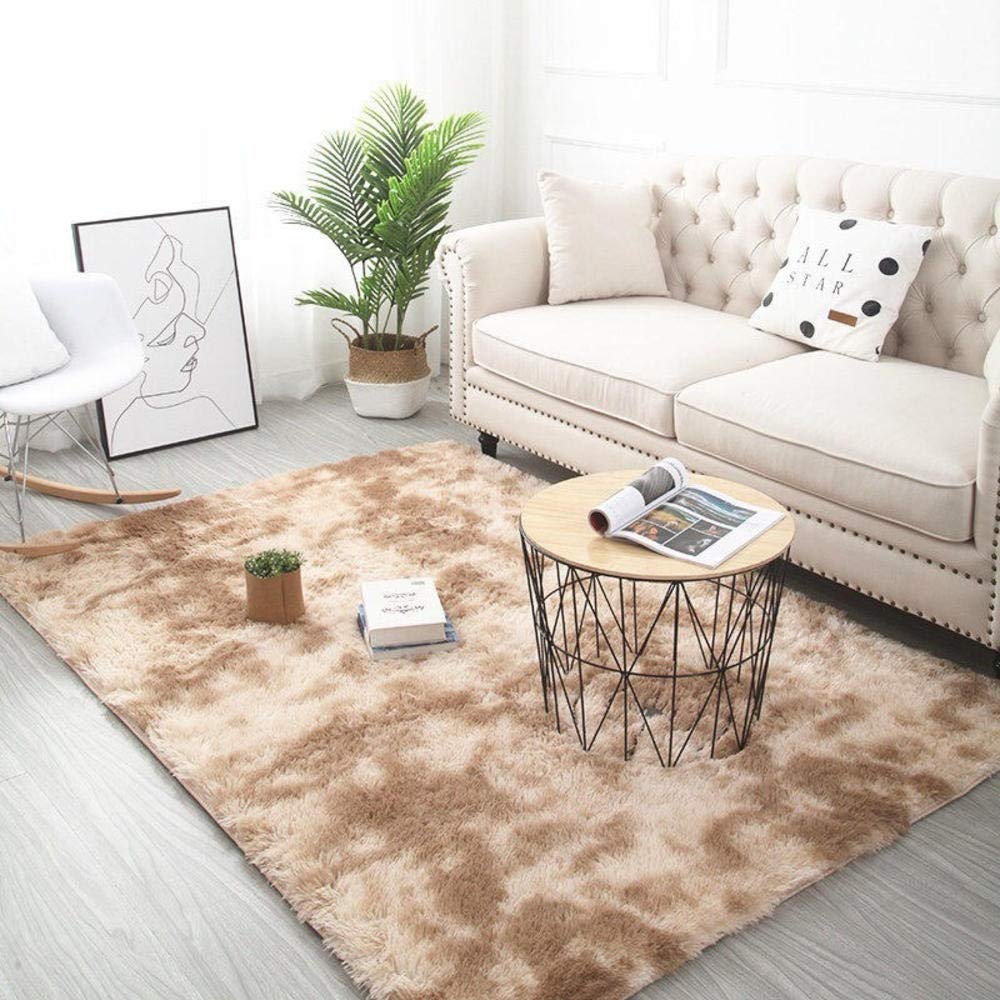 Soft Plush Grey Tie-Dye Carpet - Non-Slip Absorbent Rug for Living Room & Bedroom - Cozy Floor Mat for Home Decor, Yoga, and Kids Play Area