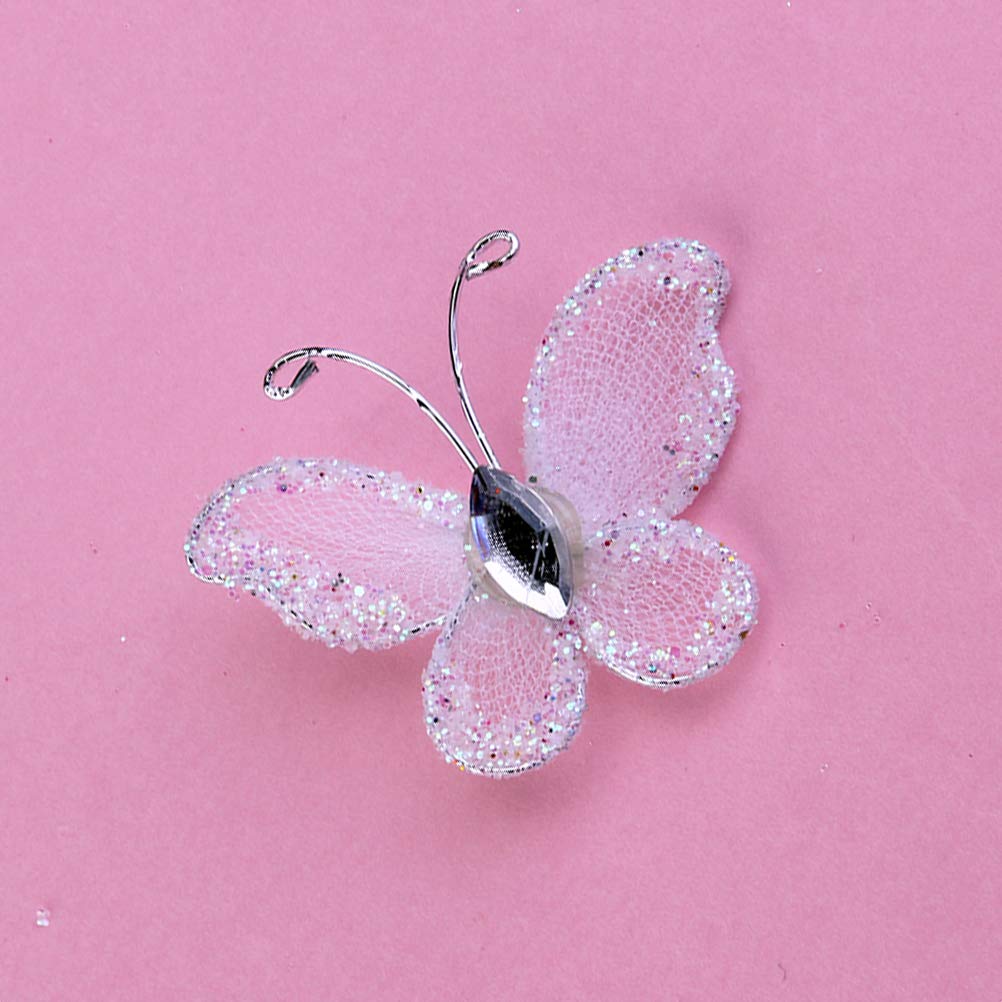 50pcs 3D Wire Mesh Glitter Butterflies - White Decorative Scatter for Wedding, Party, Table Decor, Scrapbooking & Card Making | DIY Crafts, Home & Event Decoration