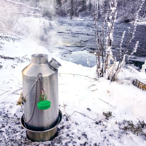 Kelly Kettle Base Camp - Large Stainless Steel Camping Kettle for Outdoor Cooking, Boiling Water & Emergency Preparedness | Perfect for Hiking, Backpacking & Survival Kits