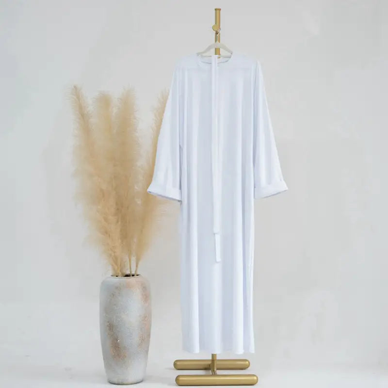 Stylish Winter & Fall Muslim Women Abaya Dress - Soft Thread Knitted Fabric - Perfect for Prayer, Mosque & Special Occasions
