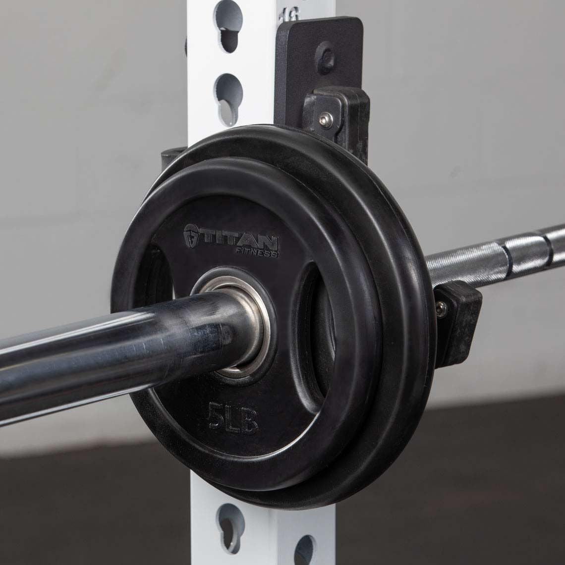Titan Fitness Rubber Coated Cast Iron Grip Plates - Weight Plates for Strength Training, Home Gym & CrossFit Workouts