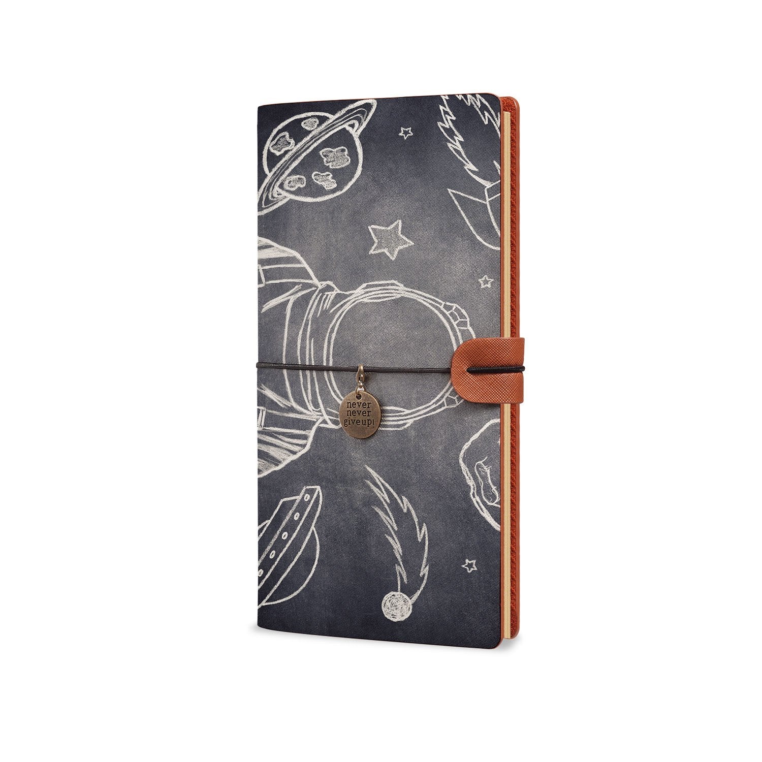 Premium Traveler's Notebook - Astronaut & Space Themed Journal for Writing, Sketching & Note Taking - Perfect for Travel, Work & Creative Inspiration