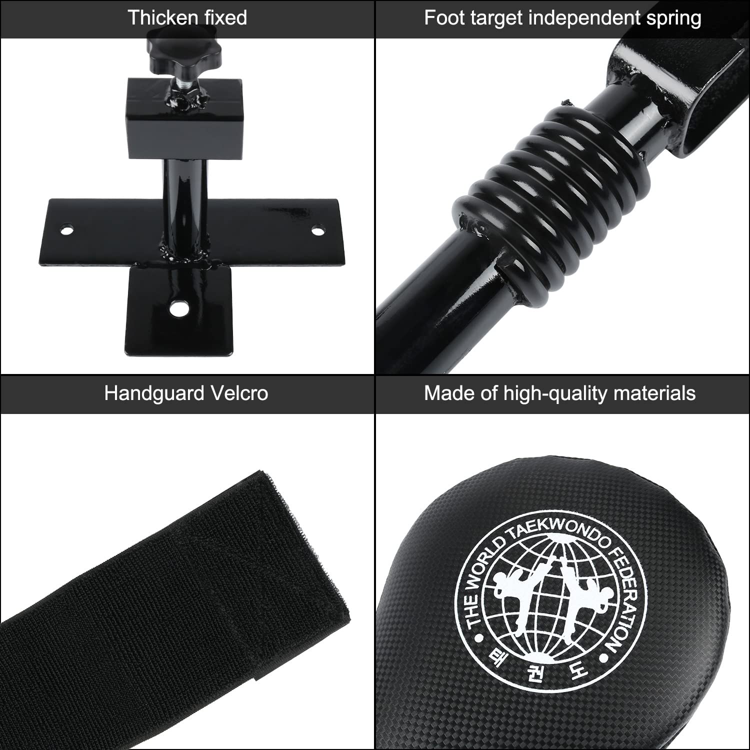 SYNTECSO 3-Pack Taekwondo Kick Pads with Wall Mount - Hands-Free Striking Targets for Karate, Kickboxing & Martial Arts Training - Perfect for Dojo, Home Gym & Combat Sports Practice