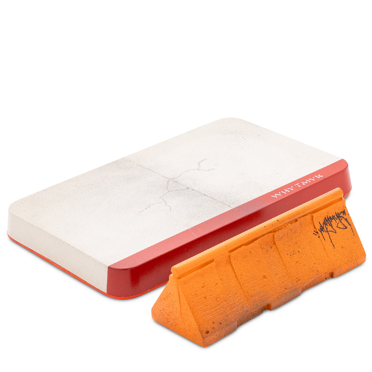 WhytMyk Concrete Fingerboard Ramp 2-Piece Combo Set - Professional Skateboard Training Tool for Finger Tricks & Stunts - Perfect for Home, Office & Skate Park Practice