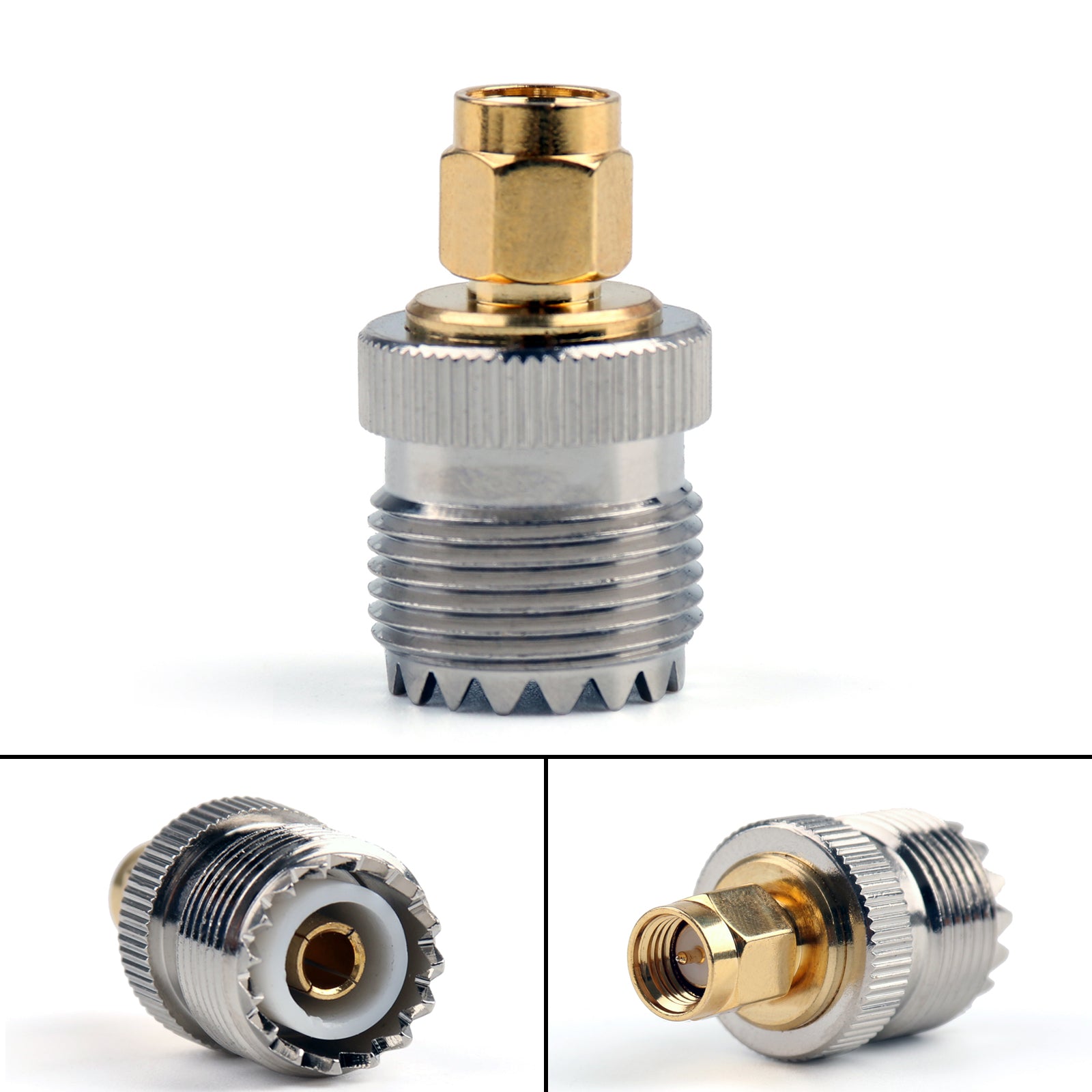 10Pcs SO239 UHF Female to SMA Male RF Connector Adapter - Straight F/M Plug for Ham Radio, Antenna, CCTV, and Communication Equipment