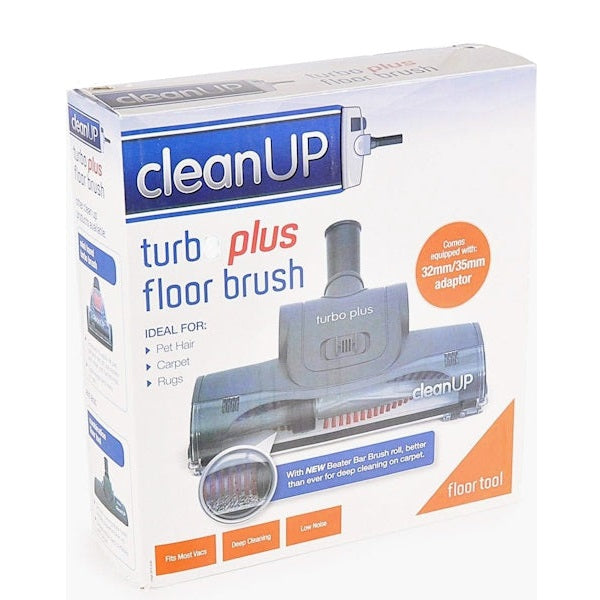 Clean Up Turbo Plus Floor Brush Vacuum Cleaner - Powerful Hardwood & Carpet Cleaning Tool for Pet Hair, Dust - Ideal for Home, Office & Commercial Use