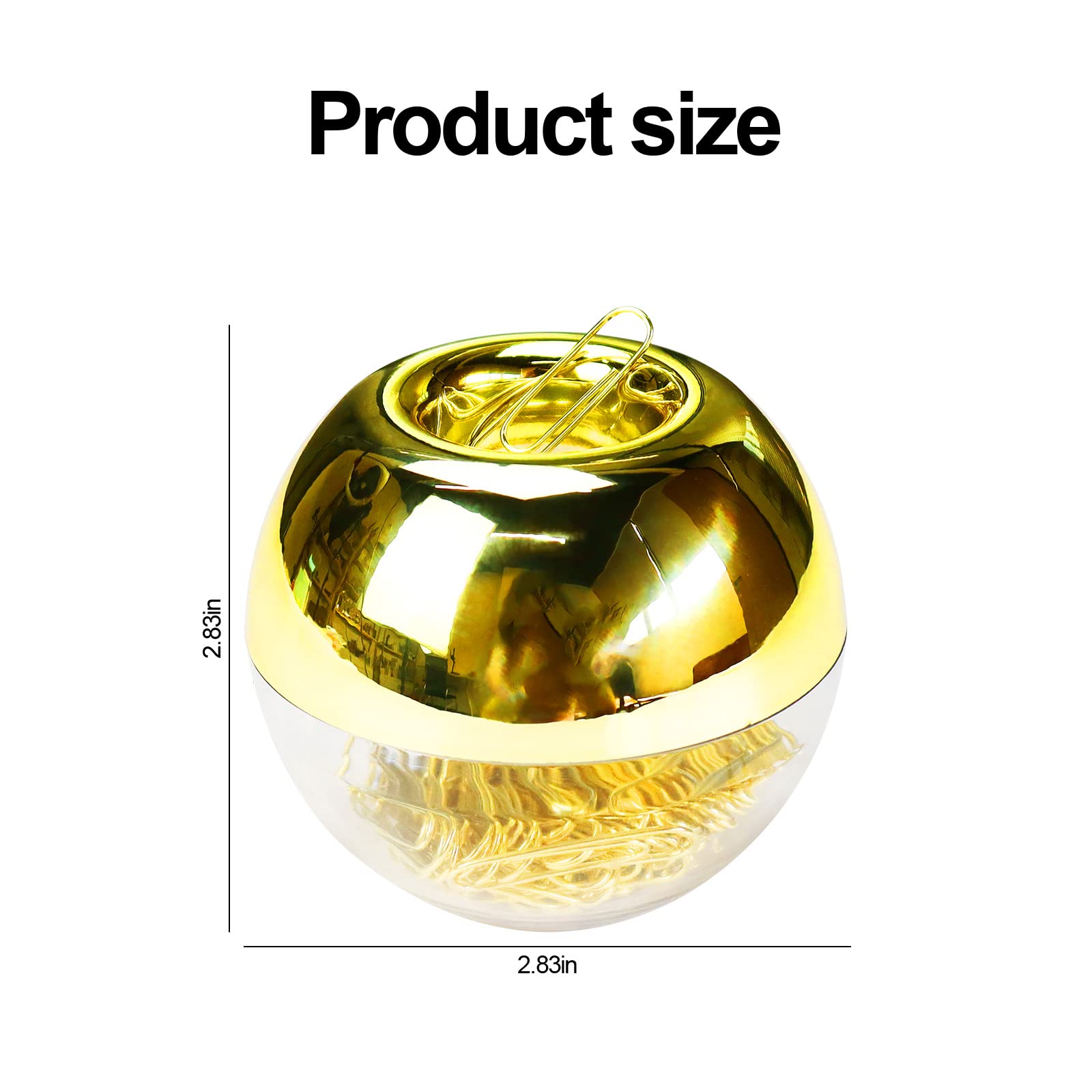 Magnetic Gold Paper Clips Holder - 1 Inch Modern Desk Organizer (100Pcs, 28mm) - Office, Home & School Stationery Supplies for Documents, Notes & Bulletin Boards