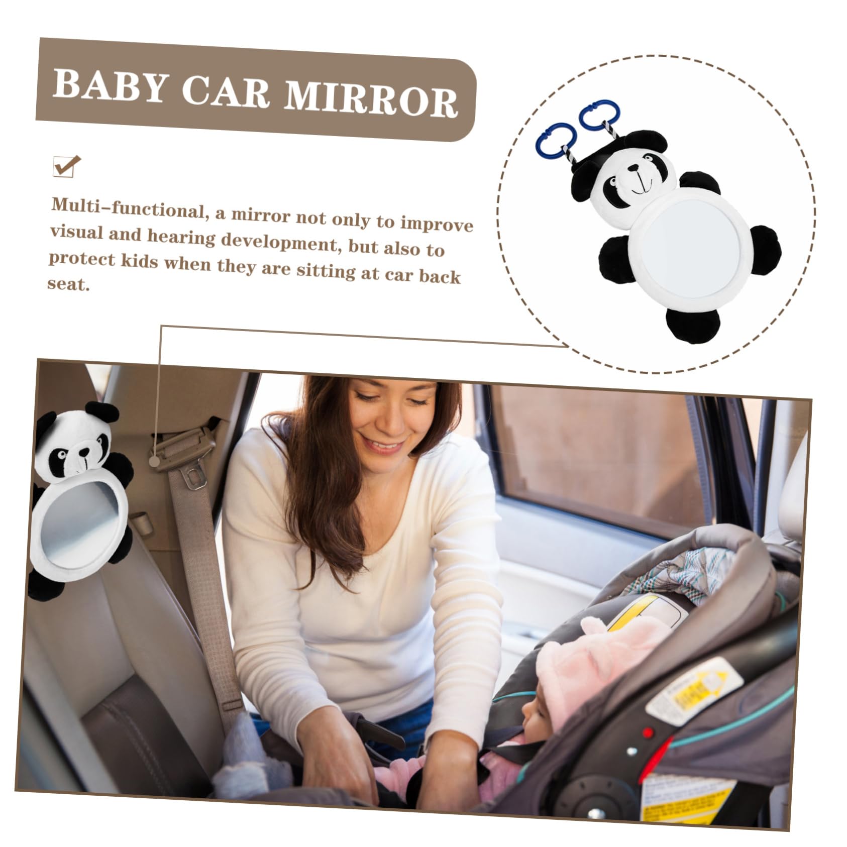 Wakauto Acrylic Car Mirror Toys for Kids - Safe Rear-Facing Car Seat Mirror for Babies & Toddlers - Perfect for Entertaining and Monitoring Your Child on Road Trips