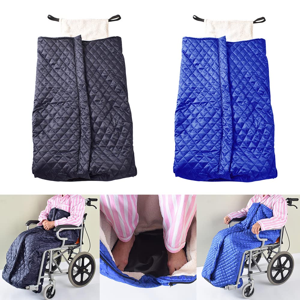 Winter Wheelchair Leg Cover - Windproof & Warm Foot Blanket for Outdoor Use - Keep Legs Cozy in Cold Weather - Perfect for Seniors & Disabled - Blue