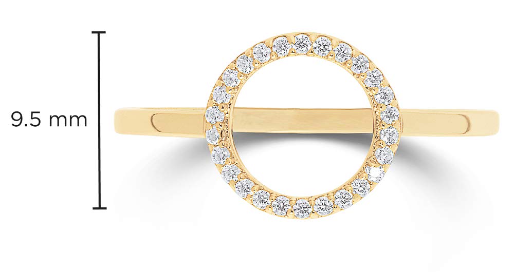 Milla Sterling Silver Rings for Women - Elegant Dainty Stackable Open Circle & Chain Gold Rings for Everyday Wear, Gift Giving & Special Occasions