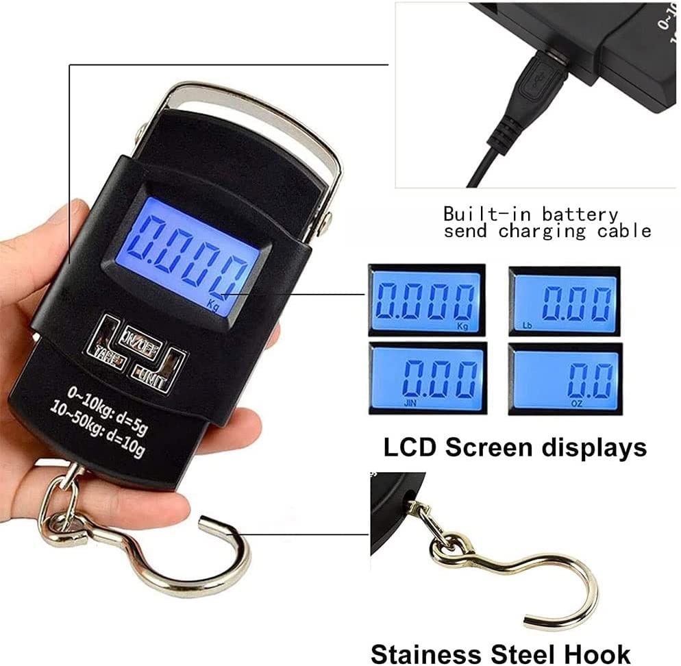 **Portable Digital Luggage Scale - Hanging Baggage Scale for Travel, Suitcases & Backpacks | Perfect for Airports, Family Trips, Shopping & Outdoor Activities (Fishing, Camping, Hiking)**